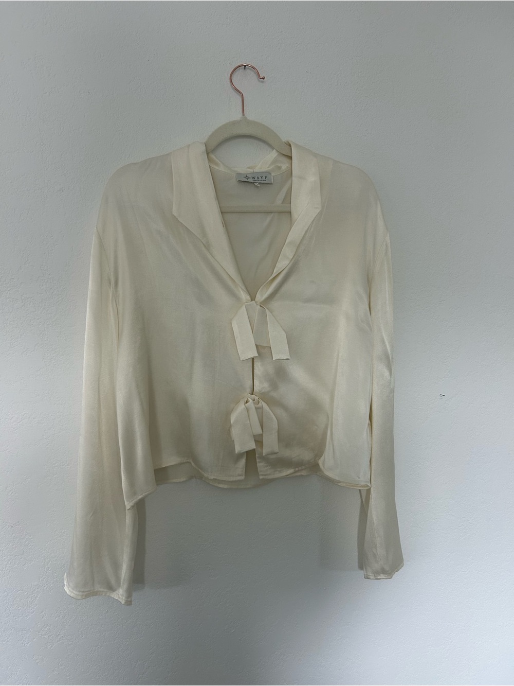 Everly Cream Tie-Front Blouse
